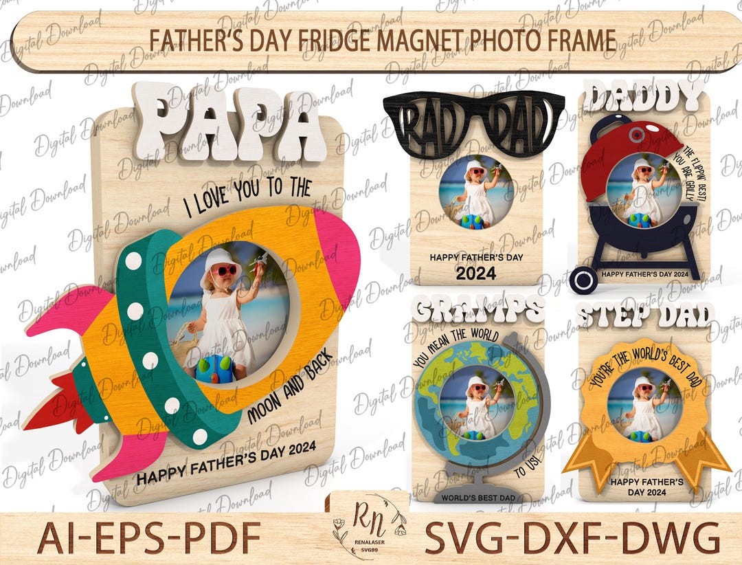Father's Day Fridge Magnet, Father's Day Frame, We Love You