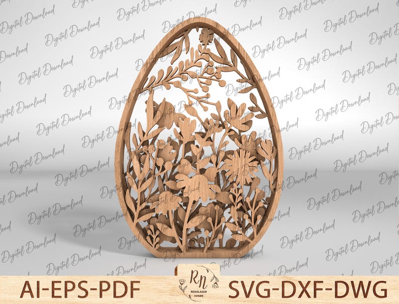 Easter Laser Cut Files Egg SVG Layered Bundle, Floral Eggs Multilayer ...