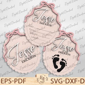 Baby Name Sign for Hospital, Personalized Birth Announcement Sign Laser Cut File, Hospital Keepsake Newborn,Baby Name Announcement,Baby Gift
