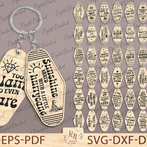 Snarky Motel Keychain SVG Bundle, Sarcastic motel keychain svg, Adult humor svg, Funny vintage keychain svg, Groovy Svg, Hotel Keychain Svg