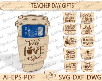Gifts For A Teachers, Teacher Gifts,Teacher Gift Card Holder, Coffee Gift Card Holder, Back To School Gift, End of School Gift