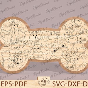 Educational kids animal puzzle svg laser cut file Glowforge, Animal puzzles cut file, 3D laser cut puzzle, Toy For Kids Svg