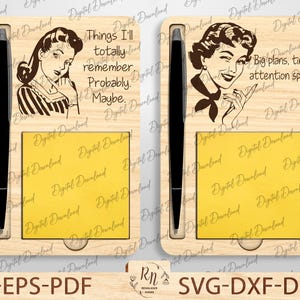 Things To Remember Sticky Note Pad Holder SVG Laser Cut File, Craft Supply Sticky Note Pad Holder SVG, Sticky Note Pad Holder SVG Laser Svg