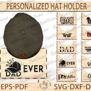 Porta cappelli in legno personalizzato per la festa del papà, regalo per la festa del papà, scatola porta cappelli, regalo per papà, organizer per cappelli in formato SVG, Glowforge Laser Cut SVG