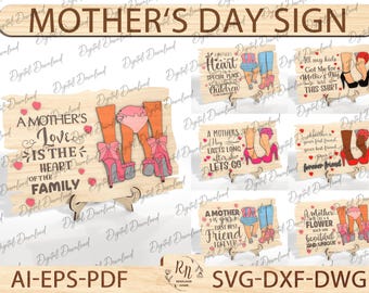 Muttertag Regalschild Datei, Mütter Laser Cut Datei, Geschenk für Mama, Glowforge