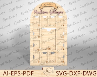 New Baby Chart, Newborn Stats Frame, My First Year Photo Frames Cut File Svg, Wall Hanging Frame, Personalized Baby Picture Frame Lasercut