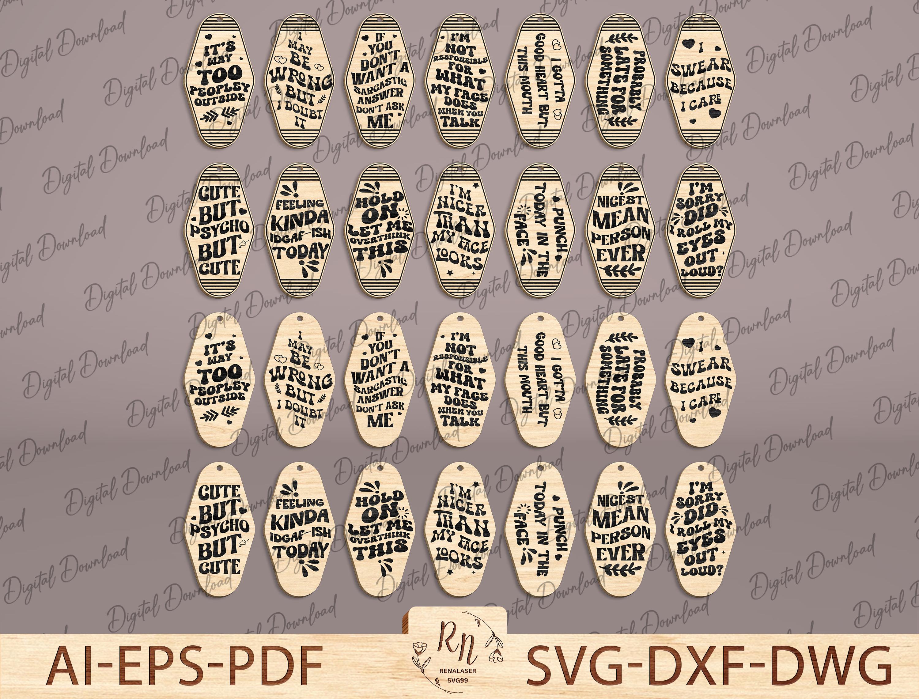 Motel Keychain Svg Bundle, Hotel Keychain Svg, Funny Vintage Keychain ...