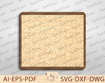 ケルトノットパズル - レーザーカット木製パズルゲームデジタルファイル、フラクタルパズルSVG、挑戦的な木製パズルSVG、パズルレーザーカットファイル