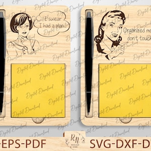 Things To Remember Sticky Note Pad Holder SVG Laser Cut File, Craft Supply Sticky Note Pad Holder SVG, Laser Cut Note Pad Holder