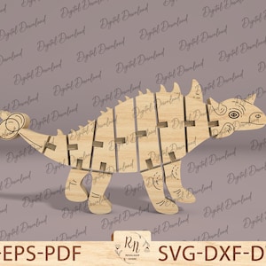 Verzamelobject speelgoedspeelkamerdecor, cartoon dinosaurusfossiel flexibel scharnierend speelgoed lasergesneden, 3D-puzzel dinosaurus lasergesneden houten, Glowforge