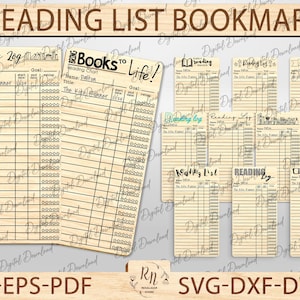 Reading List Printable Bookmarks Bundle, Personalised Book tracker for kids, Reading Log Bookmark