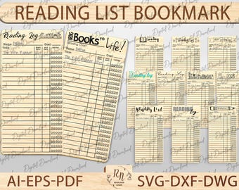 Reading List Printable Bookmarks Bundle, Personalised Book tracker for kids, Reading Log Bookmark