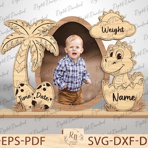 Kühlschrankmagnet Fotorahmen, Fotorahmen Kind Laser geschnitten Dateien, Baby Geburt Souvenir Fotorahmen, Bilderrahmen, Ankündigung Fotorahmen