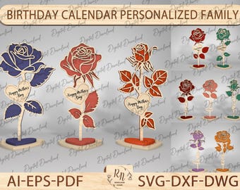 Rose Laser Cut File, Mothers Day Gift, Love Rose Laser Cut File, Wooden Rose Name Svg, Glowforge Rose, Rose SVG, Wood Rose SVG