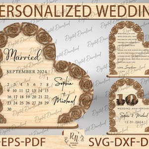Personalized Wedding Gift, Married Calendar Acrylic Plaque, Wedding Gift for Couple, Married Plaque Gift for Couple, Wedding Keepsake Gift