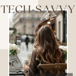 May include: A woman sits at a table outside, working on a laptop. The text "A Guide for Women Entering the World of Web Design" is displayed on a gray rectangle.