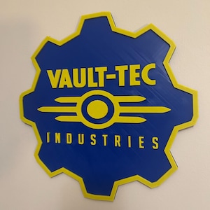 10-Zoll-Vault Tech-Wandhalter mit Zahnrad-Logo Fallout Retro Art