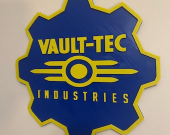 10” Vault Tec Wall Hanger Gear Logo  Retro Art