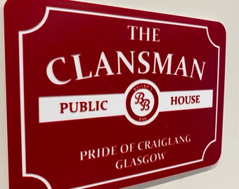 10” 3D The Clansman Still Game Pub Sign Plaque, Man cave Bar