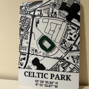 Carte 3D du Celtic Park Glasgow Celtic Stadium pour bar, mur, homme des cavernes