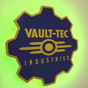 10-calowy wieszak ścienny Vault Tec LED Gear Logo Fallout Retro Art