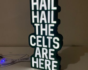 Glasgow Hail Hail  Logo For Bar, Man Cave, Garage Light Up LED USB