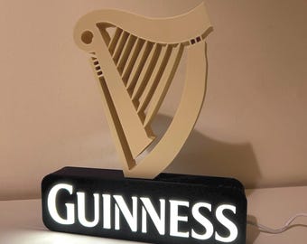9” Guinness Harp Bar Sign USB