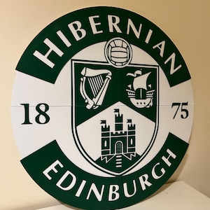 Officially Licensed Giant 21.5&quot; Hibernian Badge For Bar, Pub, Home, Garage