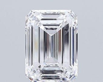 Diamante di laboratorio taglio smeraldo certificato IGI: purezza VVS, colore D/E/F
