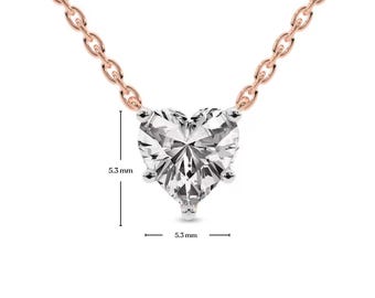 Heart Cut Lab Grown Diamond Solitaire Pendant Necklace