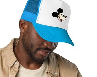 Gorra clásica de camionero de espuma con detalles gráficos llamativos