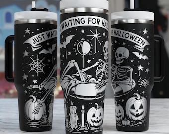 Halloween Skeleton Tumbler Wrap Laser Engraving SVG, 40oz (Digital Download)