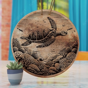 Sea Turtle Charcuterie Board Laser SVG, Cutting Board Design (Digital Download)