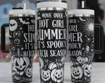 Halloween Tumbler Laser SVG, Spooky Season 40oz Wrap (Digital Download)