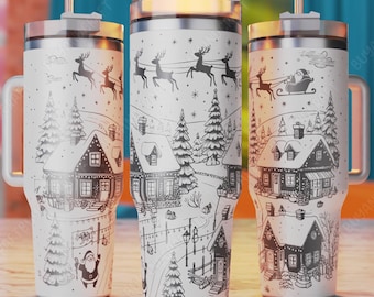Christmas Santa 40oz Tumbler Wrap SVG, Laser Engraving (Digital Download)