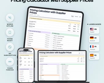Supplier Price Calculator with Quote Comparison, Price Checks, Product Costs and Margins