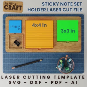 Sticky Note Pad Holder Svg, Sticky Note Holder Laser Cut File, Note Holder Laser Cut Svg