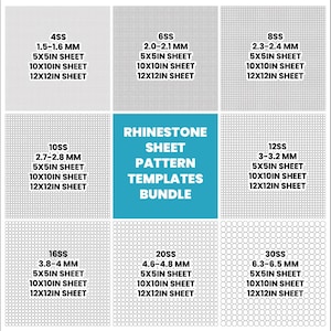 Paquete de plantillas de diamantes de imitación, hoja de patrón en blanco