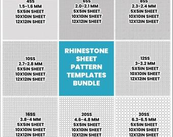 Rhinestone Template Bundle, Blank Pattern Sheet