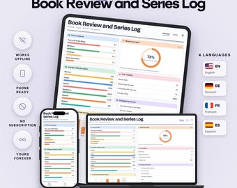 Book Series Log with Series Progress Bars, Author Ratings, One-Line Verdicts and Rereads