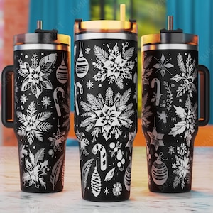 Christmas Laser Svg, 40oz Laser Engrave Tumbler Svg, Christmas Tree Tumbler Laser Svg, Winter Laser Engraving Files, 40oz Tumbler Laser Wrap
