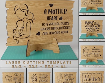 Mother's Day Shelf Sign Laser Cut File (svg, dxf, ai, pdf)