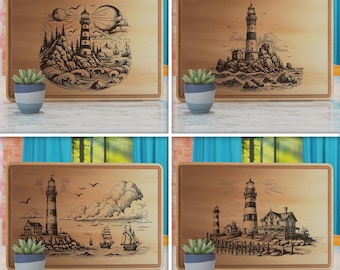 Charcuterie Board Svg Bundle, Lighthouse Cutting Board Svg, Cutting Board Laser Design, Charcuterie Board Laser Svg, Light House Laser Svg