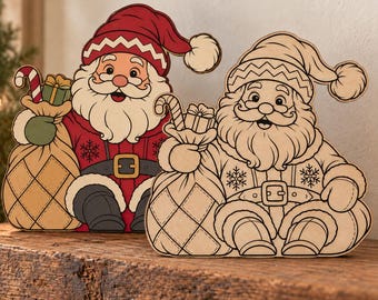 Santa Claus Christmas Shelf Sitter SVG – Laser Cut File