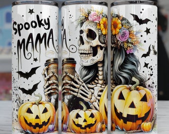 Spooky Mama Tumbler Wrap, Halloween 20oz Sublimation Design (Digital Download)