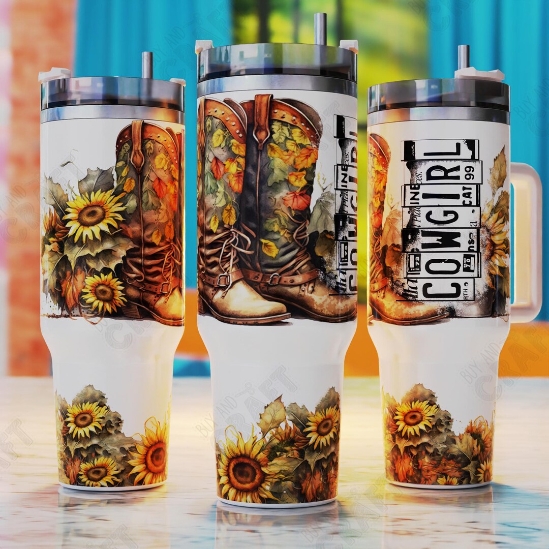 Cowgirl Boots Tumbler Wrap, Western 40oz Sublimation Design (PNG) - Etsy