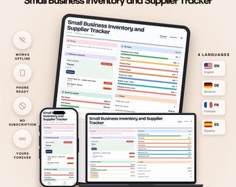 Small Business Inventory with Supplier Orders, Late Deliveries, Reorder List and Supplier Comparison
