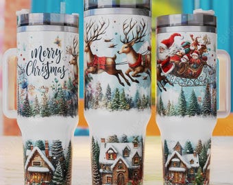 Christmas Tumbler Wrap, 40oz Sublimation Design (PNG)