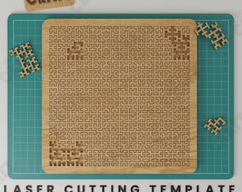 Fraktal Puzzle SVG, Laser geschnitten Datei (Digitaler Download)