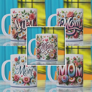 Mom Mug Wrap PNG, Mothers Day Mug Sublimation Design, Mother Mug Design, Mugs For Mom Png